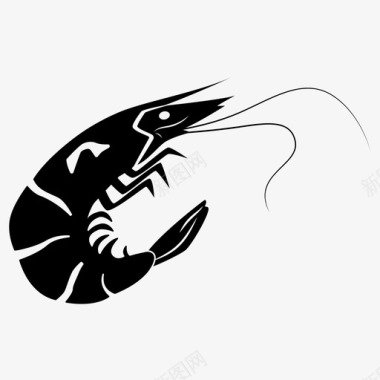 虾甲壳类动物海鲜图标图标