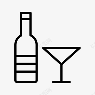 酒瓶鸡尾酒酒酒吧图标图标
