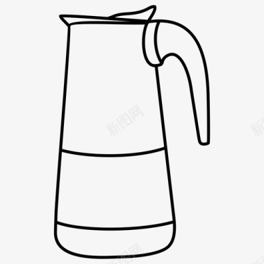 咖啡壶意式浓缩咖啡摩卡咖啡图标图标