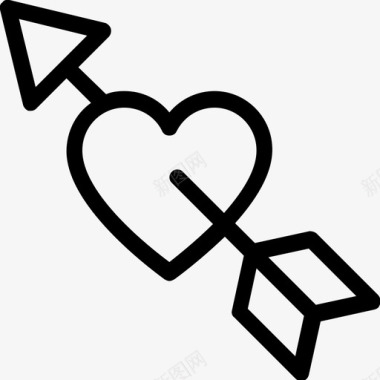丘比特心形箭头心碎心形与丘比特图标图标