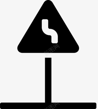 标志警示弯道图标图标