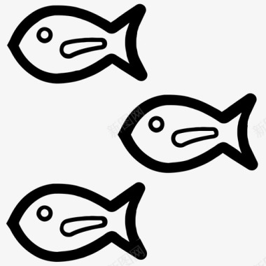 海鲜大虾鱼类群体海鲜图标图标