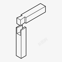 细部燕尾榫接合木匠连接图标高清图片