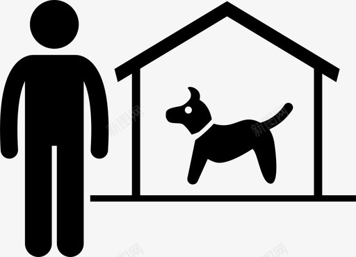 点评福利动物庇护所动物收容所被遗弃的狗图标图标