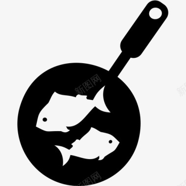 器皿煎锅鱼器皿图标图标