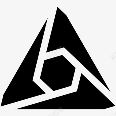 六边形和金字塔标志三图标图标