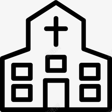庆典边框教堂大教堂小教堂图标图标