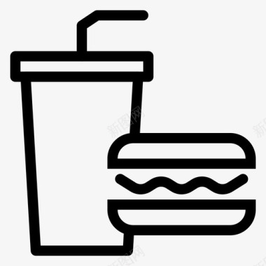 果汁汉堡快餐图标图标