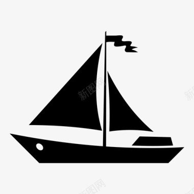 船帆船船图标图标