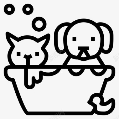 宠物浴洗澡猫图标图标
