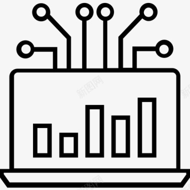 电脑小标志在线图条形图笔记本电脑图标图标