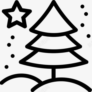 冷杉松树圣诞树冷杉树图标图标