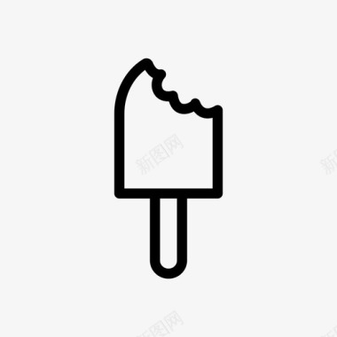 冰淇淋咬过的冰淇淋美味图标图标