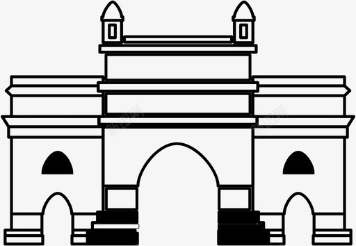 印度之门建筑著名图标图标