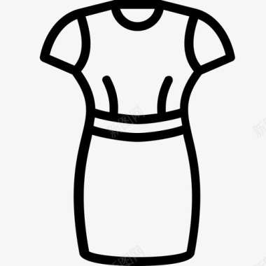 合身连衣裙服装女士图标图标