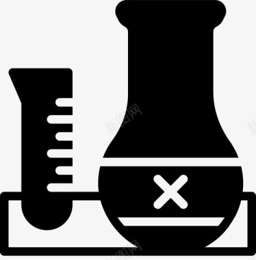 科学生活试管实验室研究图标图标