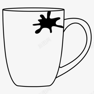 脏杯子咖啡盘子图标图标