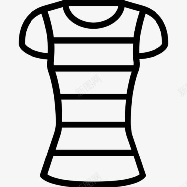 经典条纹系列条纹t恤服装女式图标图标