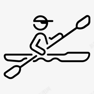 运动小人图标矢量素材冲浪板皮划艇活动运动图标图标