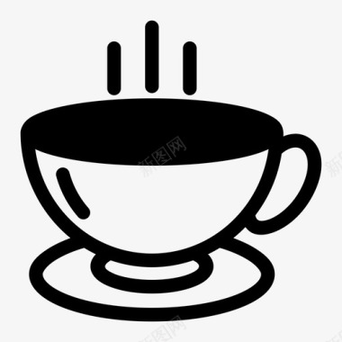 茶杯咖啡热杯图标图标