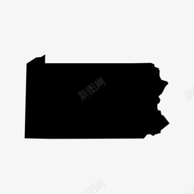 宾夕法尼亚州地图州图标图标