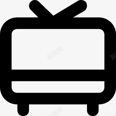 电视白痴盒复古电视图标图标