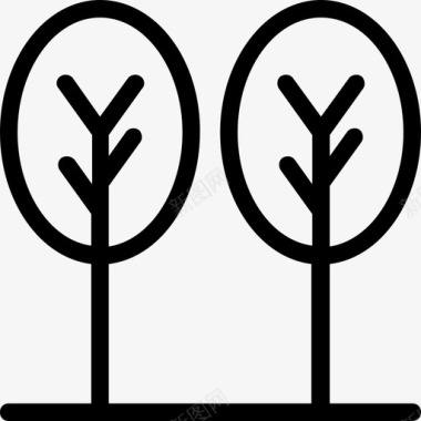 灌木树柏树绿色植物图标图标
