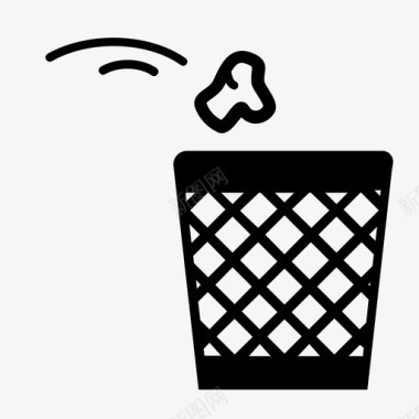 垃圾桶废纸试错图标图标