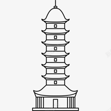 南京瓷塔建筑古迹3座图标图标