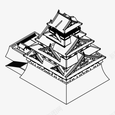 日本设计日本城堡要塞日本图标图标