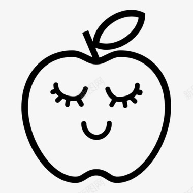 漂亮的苹果睫毛水果图标图标