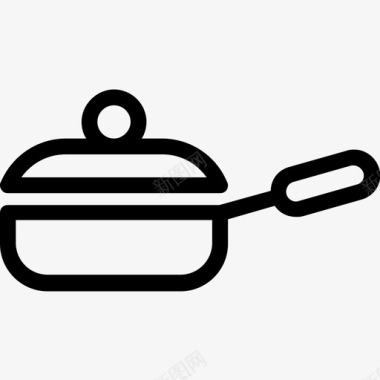 平底锅砂锅烹饪锅图标图标