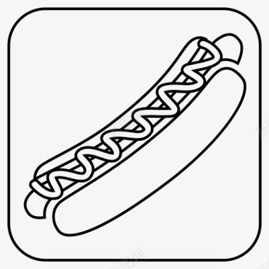 热狗垃圾食品芥末图标图标