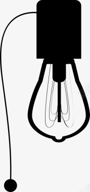 带开关的灯灯泡爱迪生图标图标
