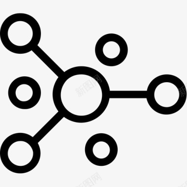 青山绿水线分子原子电子图标图标