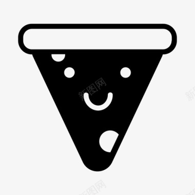 快乐微笑披萨片奶酪食物图标图标
