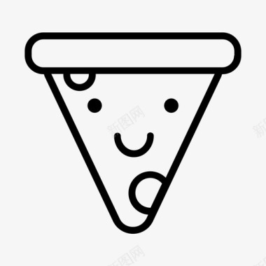 微笑披萨片奶酪食物图标图标