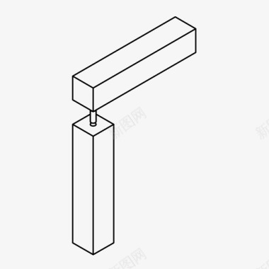 木台板传力杆接头木工连接图标图标