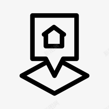 家的位置房子地图图标图标