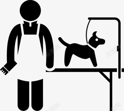 宠物美容师动物理发图标图标