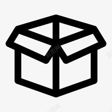 立方体盒子纸箱打开图标图标