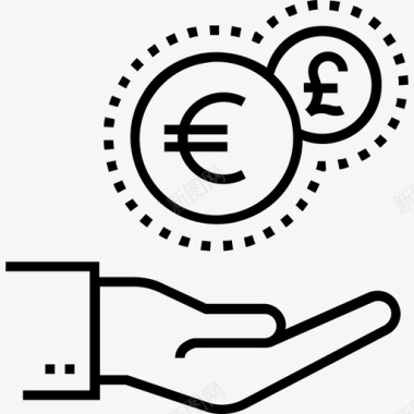 火焰欧元图标交易欧元支付图标图标