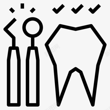 牙科护理牙齿护理刷牙图标图标