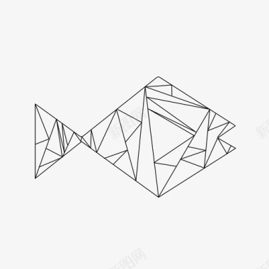 几何鱼三角形图标图标