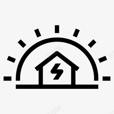 太阳能家庭能源房屋图标图标