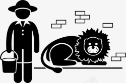 动物园管理员动物园管理员工作动物工作职业生涯图标高清图片