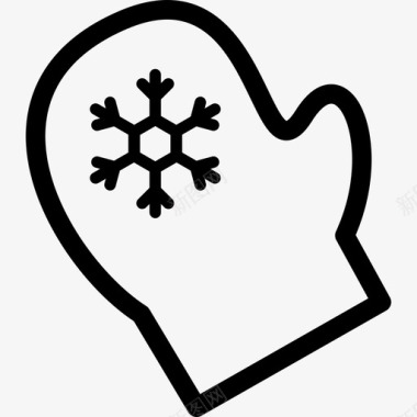 雪地手套时尚圣诞快乐系列图标图标