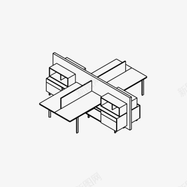 桌面办公室工作空间商务办公桌图标图标