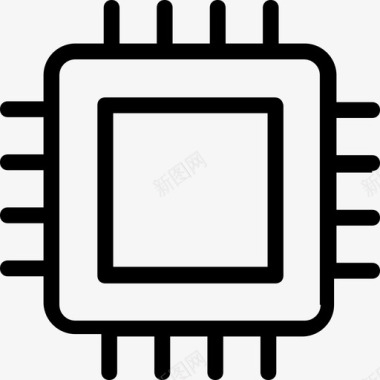 处理器芯片计算机芯片集成电路图标图标