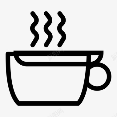 杯子热早餐卡布奇诺图标图标